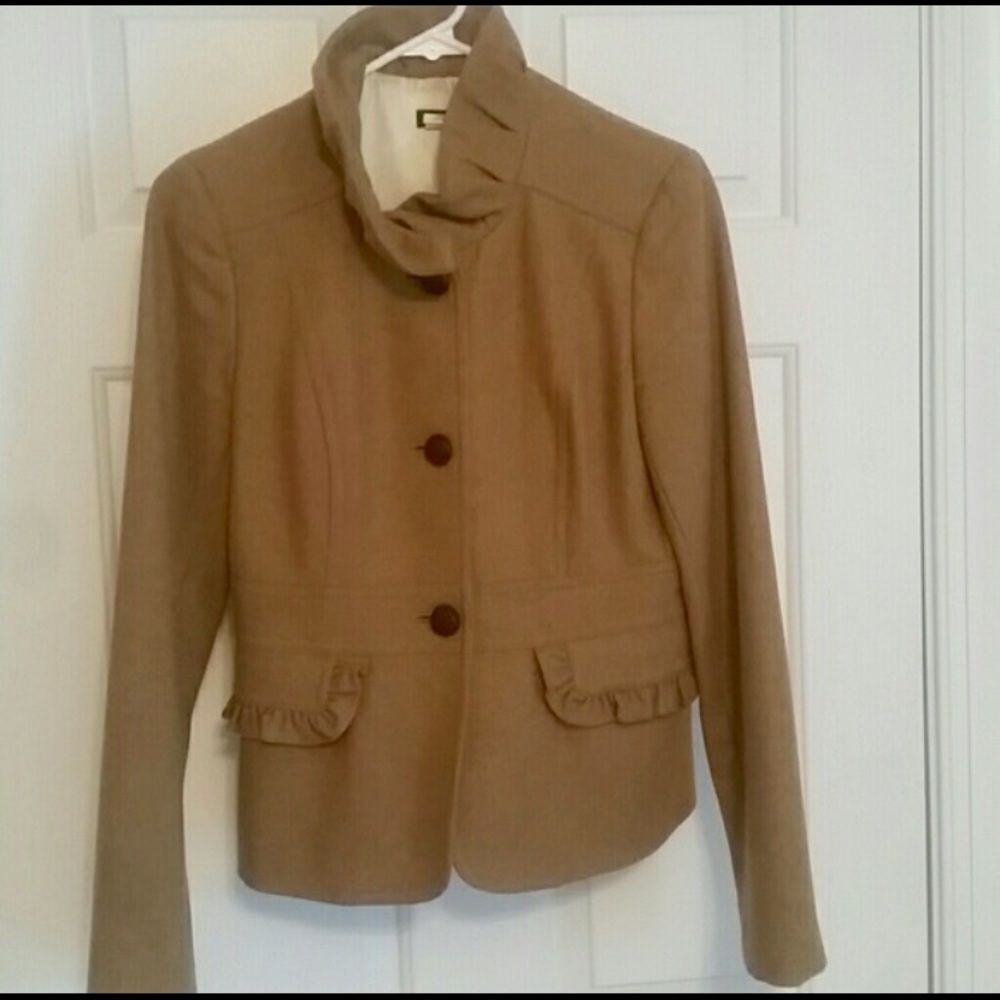 J. Crew Ruffle Camel Coat- 6